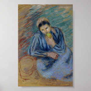 Seated Peasant Woman Cruning an Apple Poster
