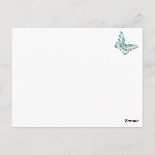 Seated Regency Lady - Turquoise Briefkaart (Achterkant)