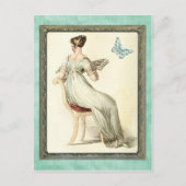 Seated Regency Lady - Turquoise Briefkaart (Voorkant)