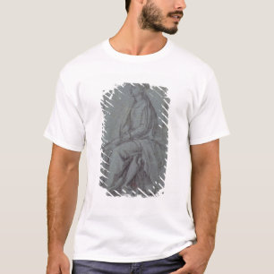 Seated Woman, c.1514 (zwarte en witte krijt op bla T-shirt