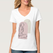 Seated Woman Line Art T-Shirt – Calm & Elegant Des (Voorkant)