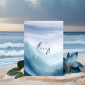 SEATERNAL Ocean Waves Nautisch Monogram Bruiloft RSVP Kaartje
