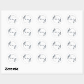 SEATERNAL Seahorse & Zee Shell Bruiloft Monogram Ronde Sticker (Vel)