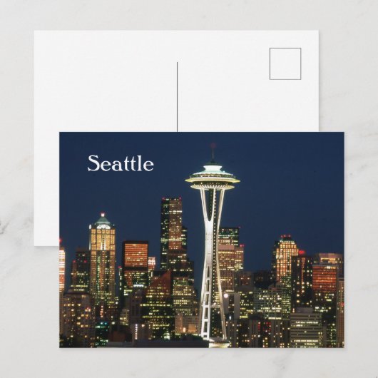 Seatle Architecture at Night Briefkaart (Voorkant / Achterkant)