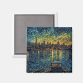 Seatle Space Needle in van Gogh stijl Magneet (Voorkant / Achterkant)