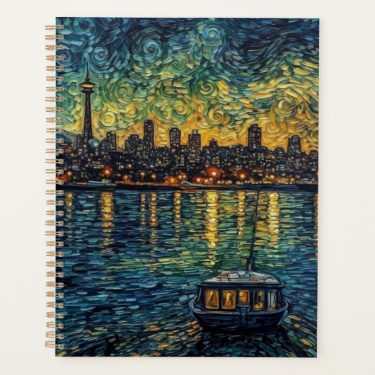 Seatle Space Needle in van Gogh stijl Planner (Voorkant)