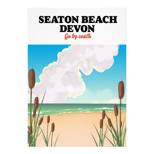 Seaton Beach Dorset reisposter Foto Afdruk (Voorkant)