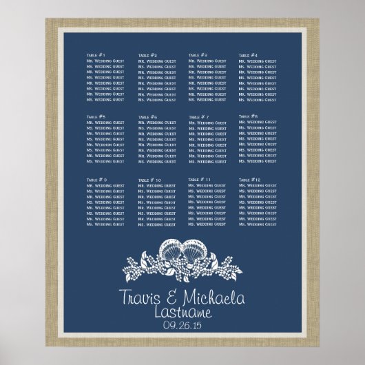 Seatrix Beach Theme Seat Chart Poster (Voorkant)