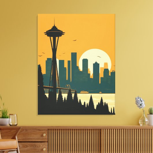SEATTLE #1 CANVAS AFDRUK (Insitu (Woonkamer))