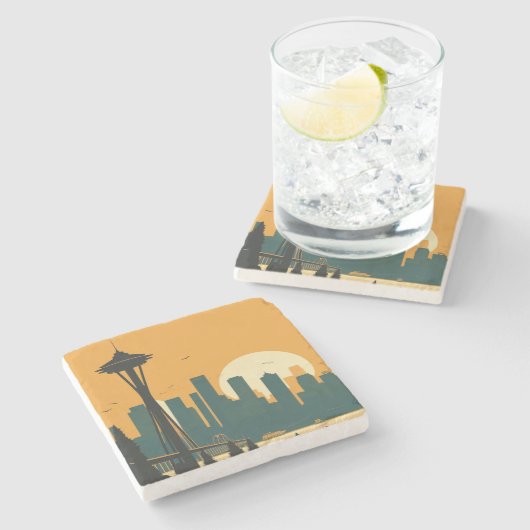 SEATTLE #1 STENEN ONDERZETTER (Zijkant)