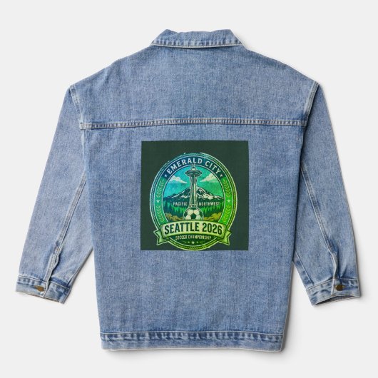 Seattle 2026 Wereldkampioenschap Gaststad Vintage Denim Jacket (Achterkant)