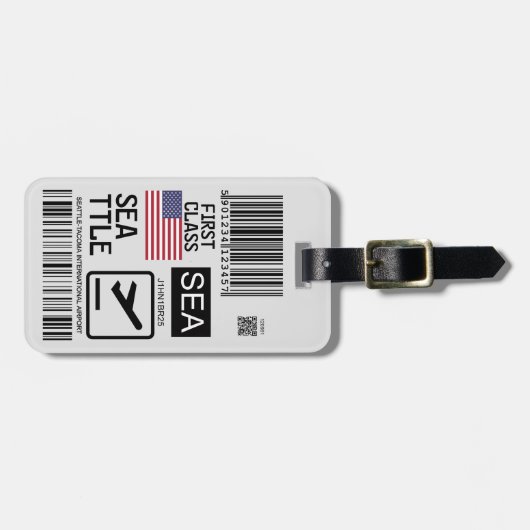Seattle airport travel tag bagagelabel (Voorkant horizontaal)