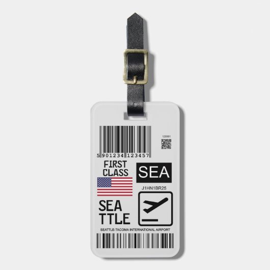 Seattle airport travel tag bagagelabel (Voorkant verticaal)