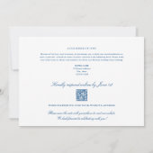 Seattle All-in-One QR code RSVP Blue Wedding Kaart (Achterkant)