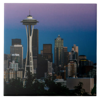 Seattle Architecture under the Paarse Sky Tegeltje