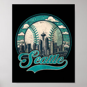  Seattle Baseball Amerikaanse Vlag Tanktop Poster