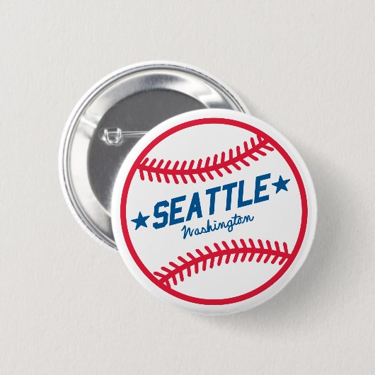Seattle Baseball Ronde Button 5,7 Cm (Voorkant /achterkant)