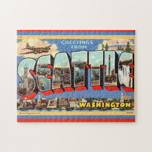 Seattle Begroeting 11x14 Legpuzzel (Horizontaal)
