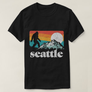 Seattle Bigfoot Retro Bergontwerp T-shirt