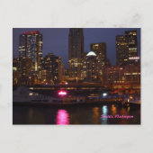 Seattle bij Nacht Briefkaart (Voorkant)