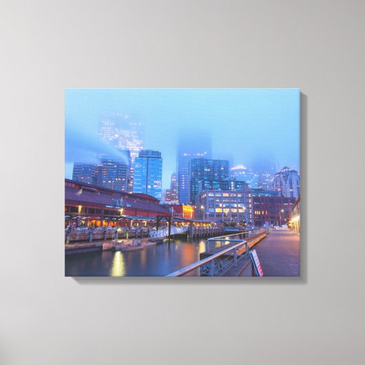 Seattle bij zonsopgang canvas afdruk (Voorkant)