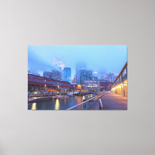 Seattle bij zonsopgang canvas afdruk (Voorkant)