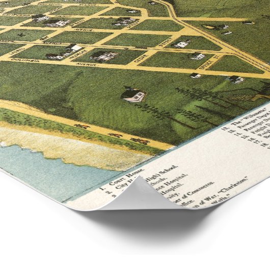 Seattle birdseye map - 1891 (Koch) BigMapBlog Poster (Hoek)