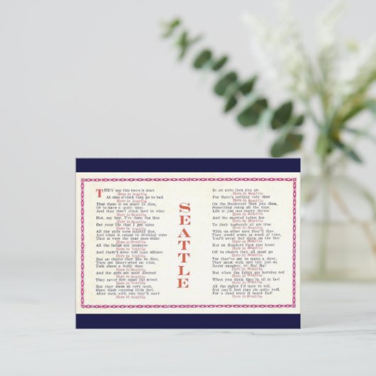 Seattle Briefkaart (Staand voorkant)