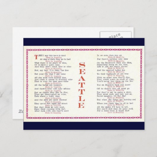 Seattle Briefkaart (Voorkant / Achterkant)