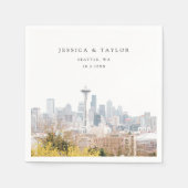 Seattle bruiloft aangepaste cocktail servetten (Voorkant)