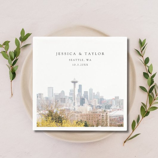 Seattle bruiloft aangepaste cocktail servetten