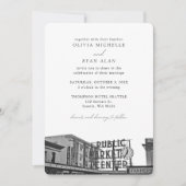 Seattle bruiloft aangepaste pikes plaats foto kaart (Voorkant)