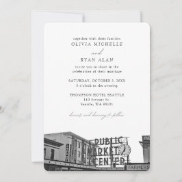 Seattle bruiloft aangepaste pikes plaats foto kaart