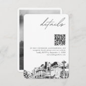 Seattle bruiloft details QR code klein Informatiekaartje (Voorkant / Achterkant)