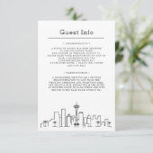 Seattle bruiloft | Gegevens van bezoeker Informatiekaartje (Staand voorkant)