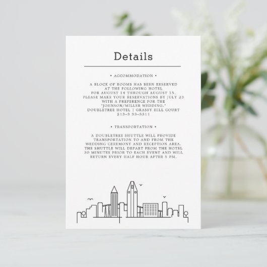 Seattle bruiloft | Gegevens van bezoeker Kaart (Staand voorkant)