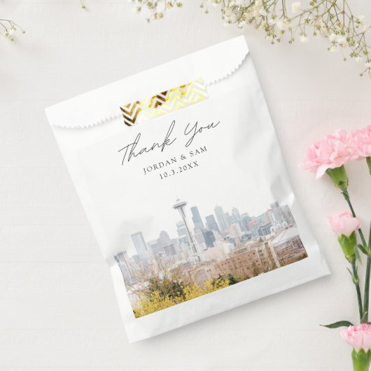 Seattle bruiloft gepersonaliseerde foto bedankzakje (Gezegeld)