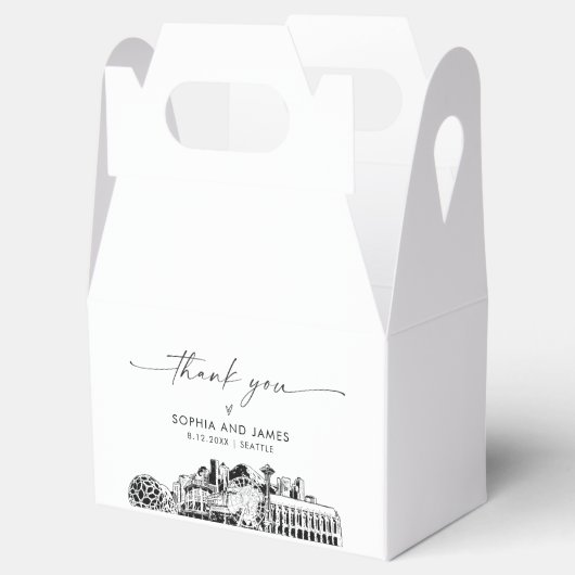 Seattle bruiloft gepersonaliseerde gunst box bedankdoosjes (Geopend)