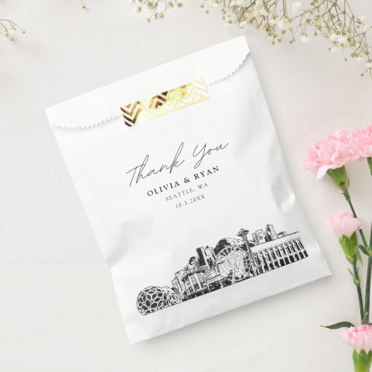 Seattle bruiloft gepersonaliseerde gunsttas bedankzakje (Gezegeld)