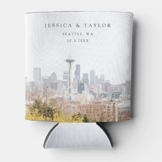 Seattle bruiloft gunst Custom Blikjeskoeler (Voorkant)