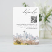 Seattle bruiloft Kerry Park Details QR-code klein Informatiekaartje (Staand voorkant)