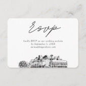 Seattle bruiloft minimalistische schets RSVP Informatiekaartje (Voorkant)