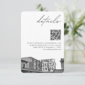 Seattle bruiloft pikes plaats details QR code klei Informatiekaartje (Staand voorkant)