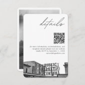 Seattle bruiloft pikes plaats details QR code klei Informatiekaartje (Voorkant / Achterkant)