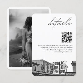 Seattle bruiloft pikes plaats details QR code klei Informatiekaartje