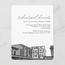 Seattle bruiloft pikes plaats foto repetitie informatiekaartje