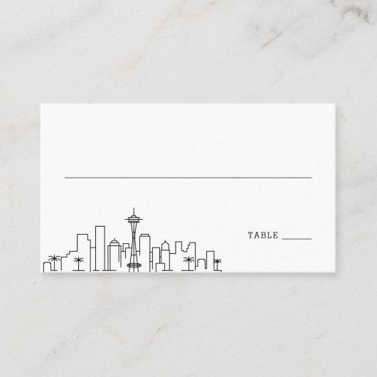 Seattle bruiloft | Plaats kaarten voor en achter Plaatskaartje (Voorkant)
