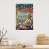 Seattle by air - Washington Travel Poster (Keuken)