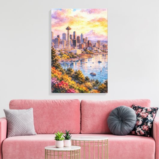Seattle canvas afdruk (Insitu (Woonkamer))
