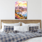 Seattle  canvas afdruk (Insitu (Slaapkamer))